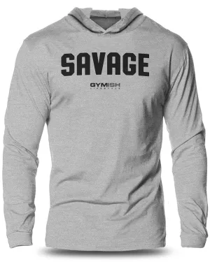 003. Savage Lightweight Long Sleeve Hooded T-shirt for Men
