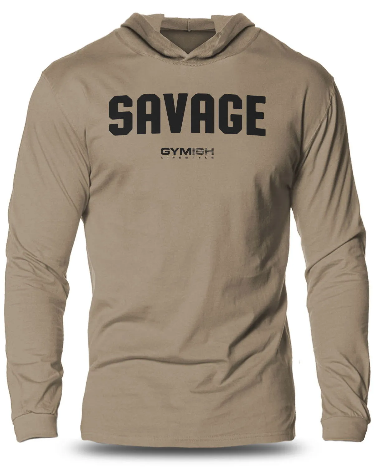 003. Savage Lightweight Long Sleeve Hooded T-shirt for Men