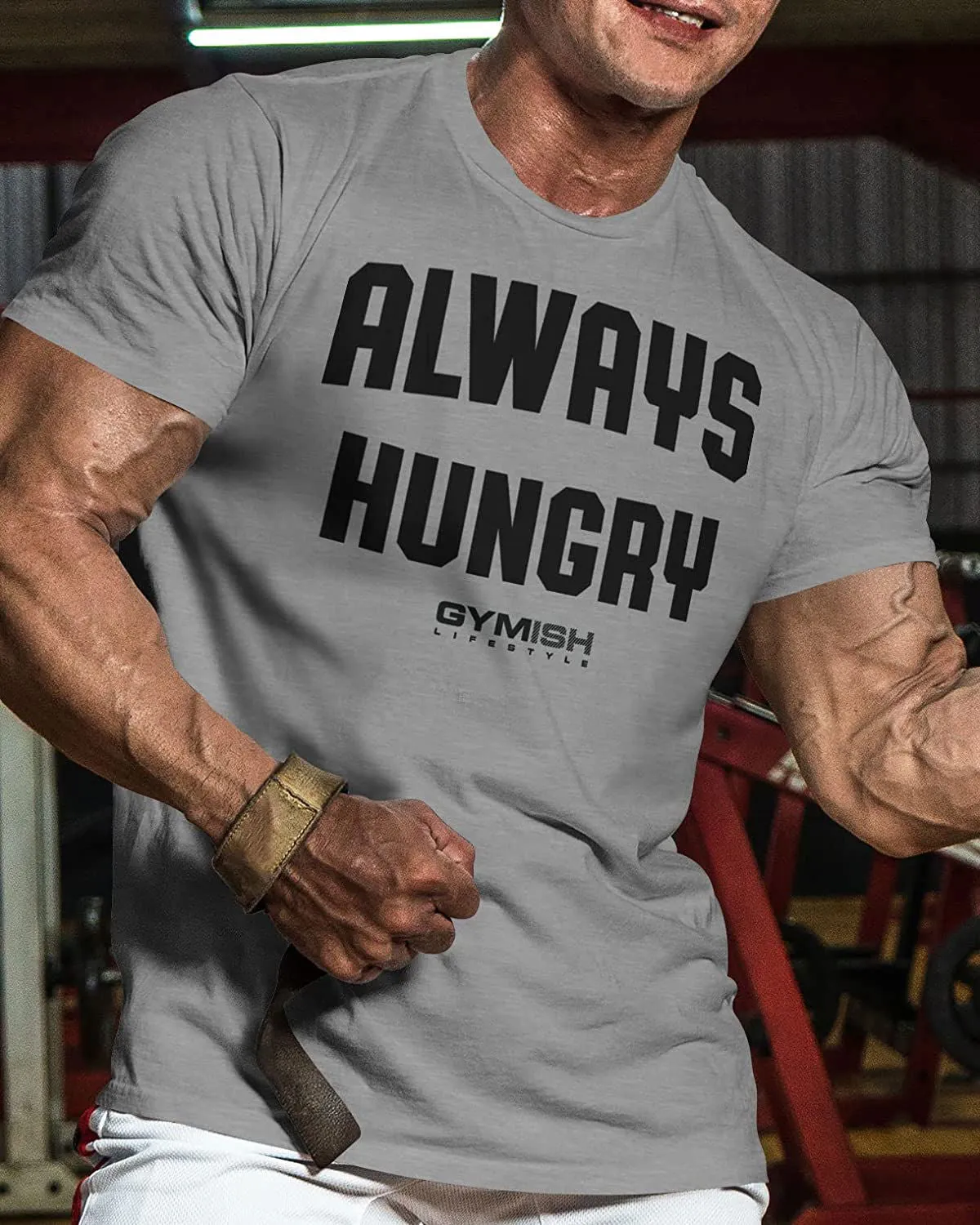 004. Always Hungry Funny Motivational Workout Gym T-Shirt for Men