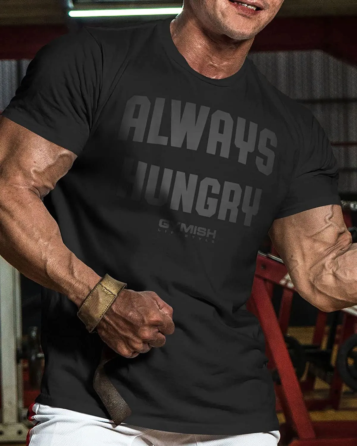 004. Always Hungry Funny Motivational Workout Gym T-Shirt for Men