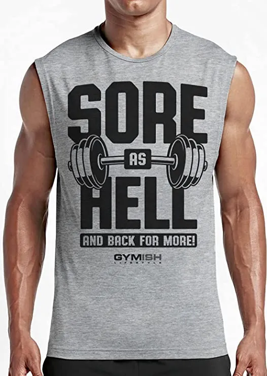 008. Sore As Hell Funny Workout Muscle Tank Top for Men