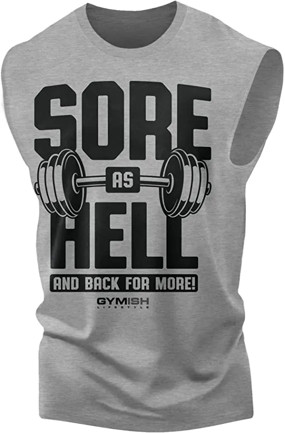 008. Sore As Hell Funny Workout Muscle Tank Top for Men
