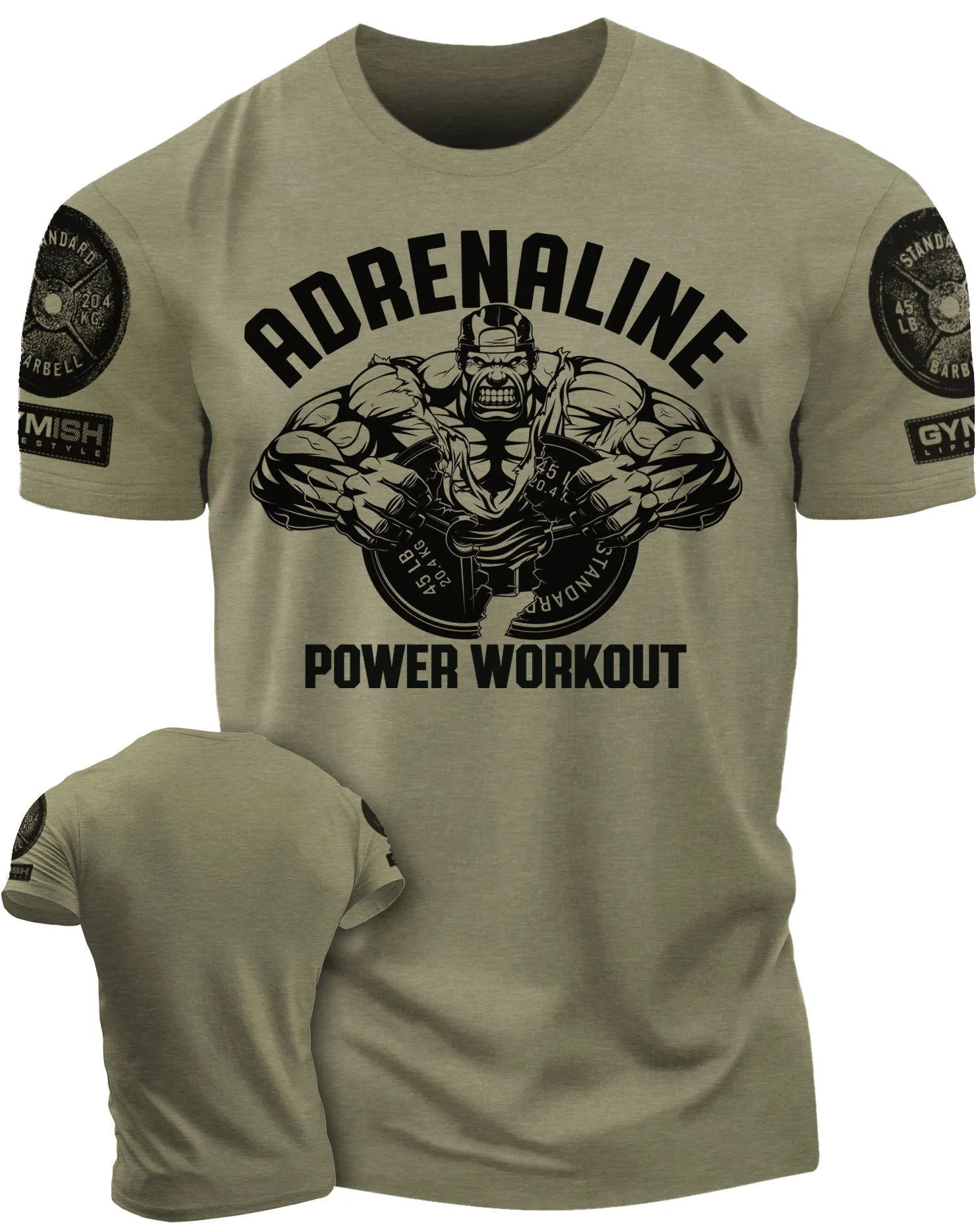 020. Adrenaline Funny Motivational Workout Gym T-Shirt for Men