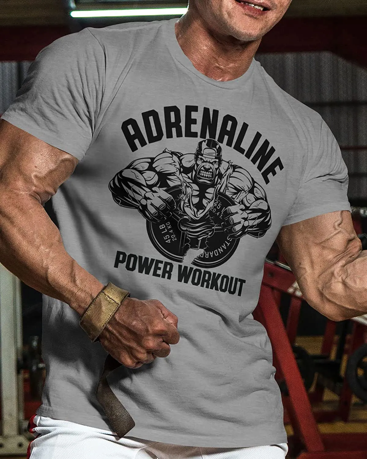 020. Adrenaline Funny Motivational Workout Gym T-Shirt for Men