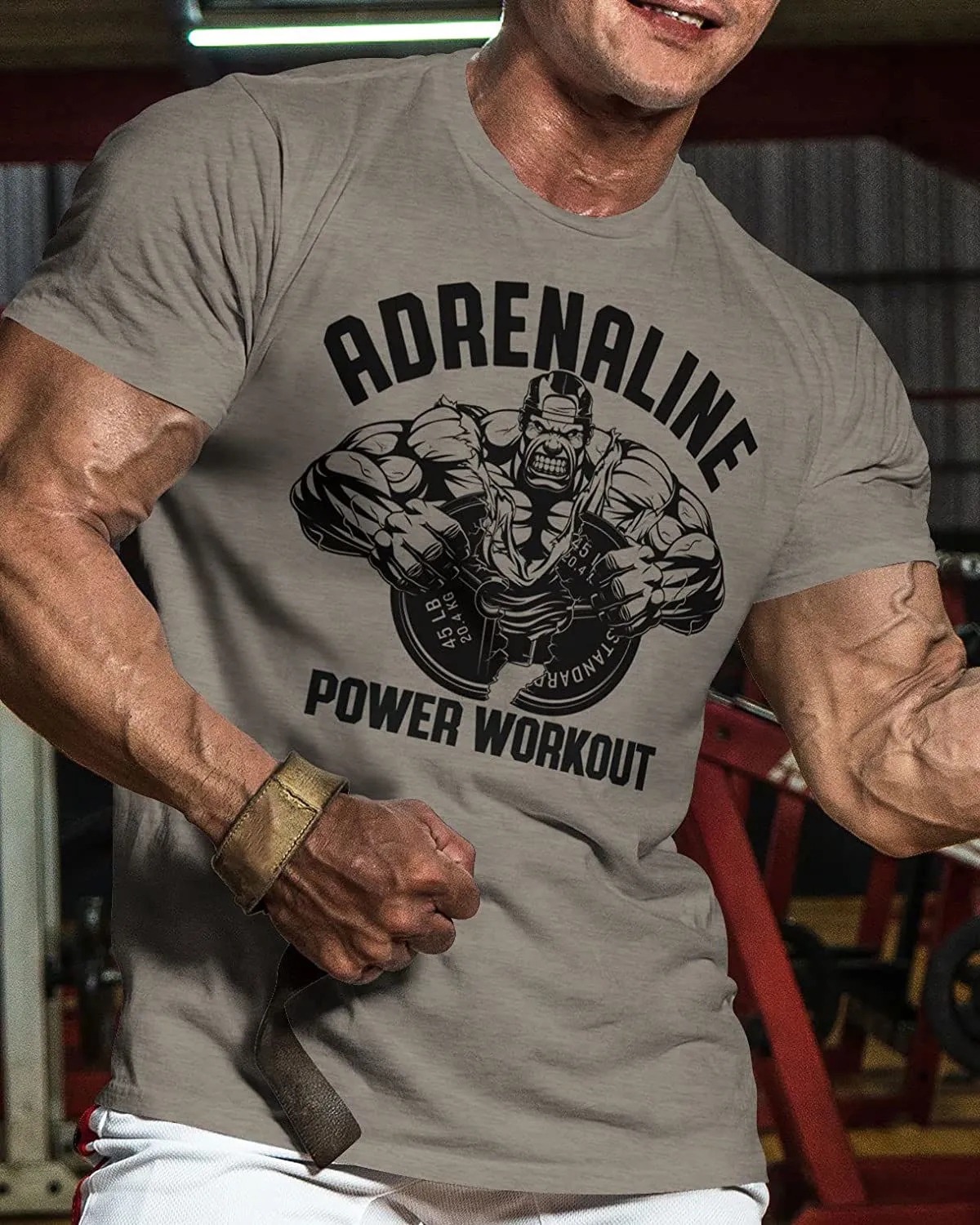 020. Adrenaline Funny Motivational Workout Gym T-Shirt for Men