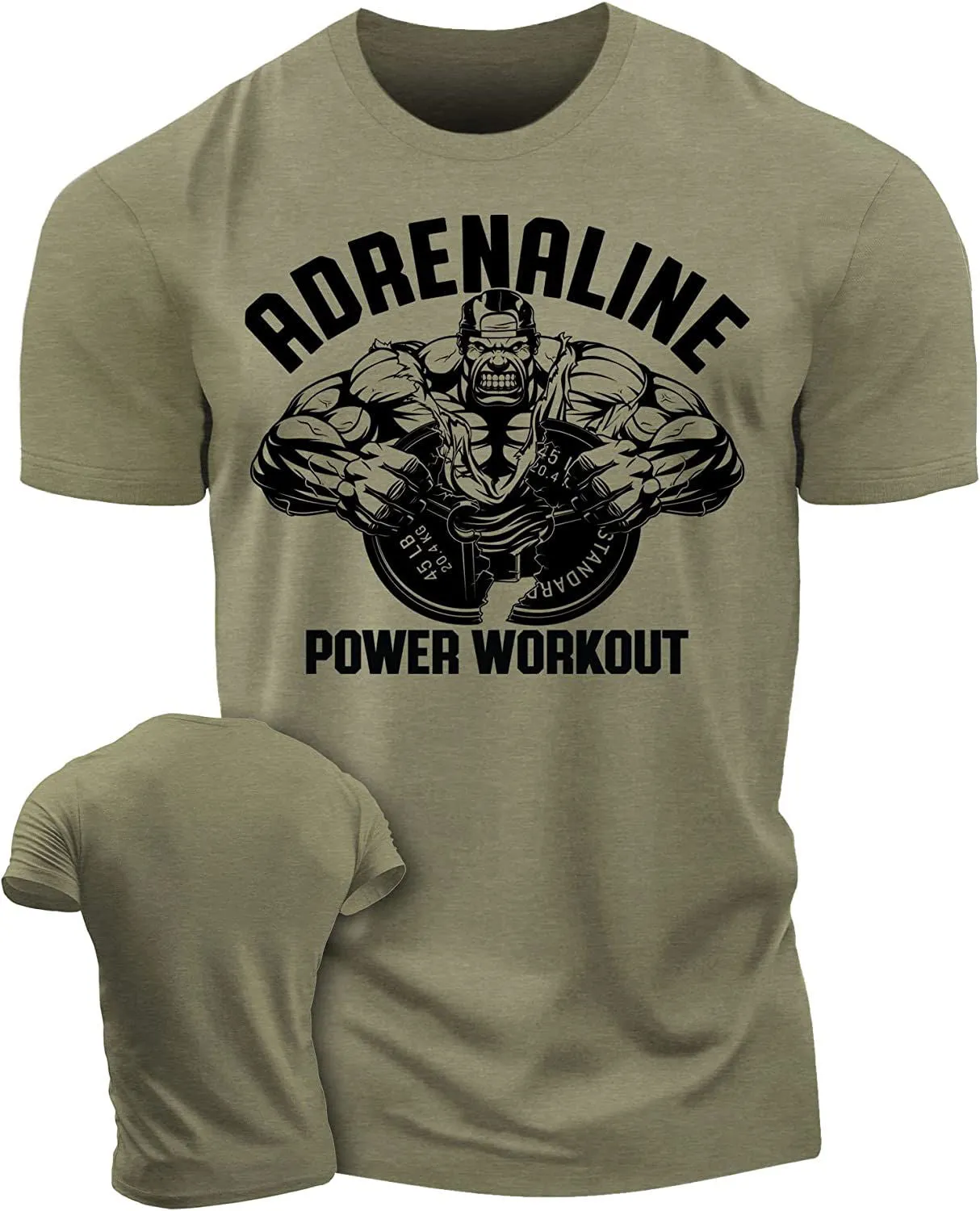 020. Adrenaline Funny Motivational Workout Gym T-Shirt for Men