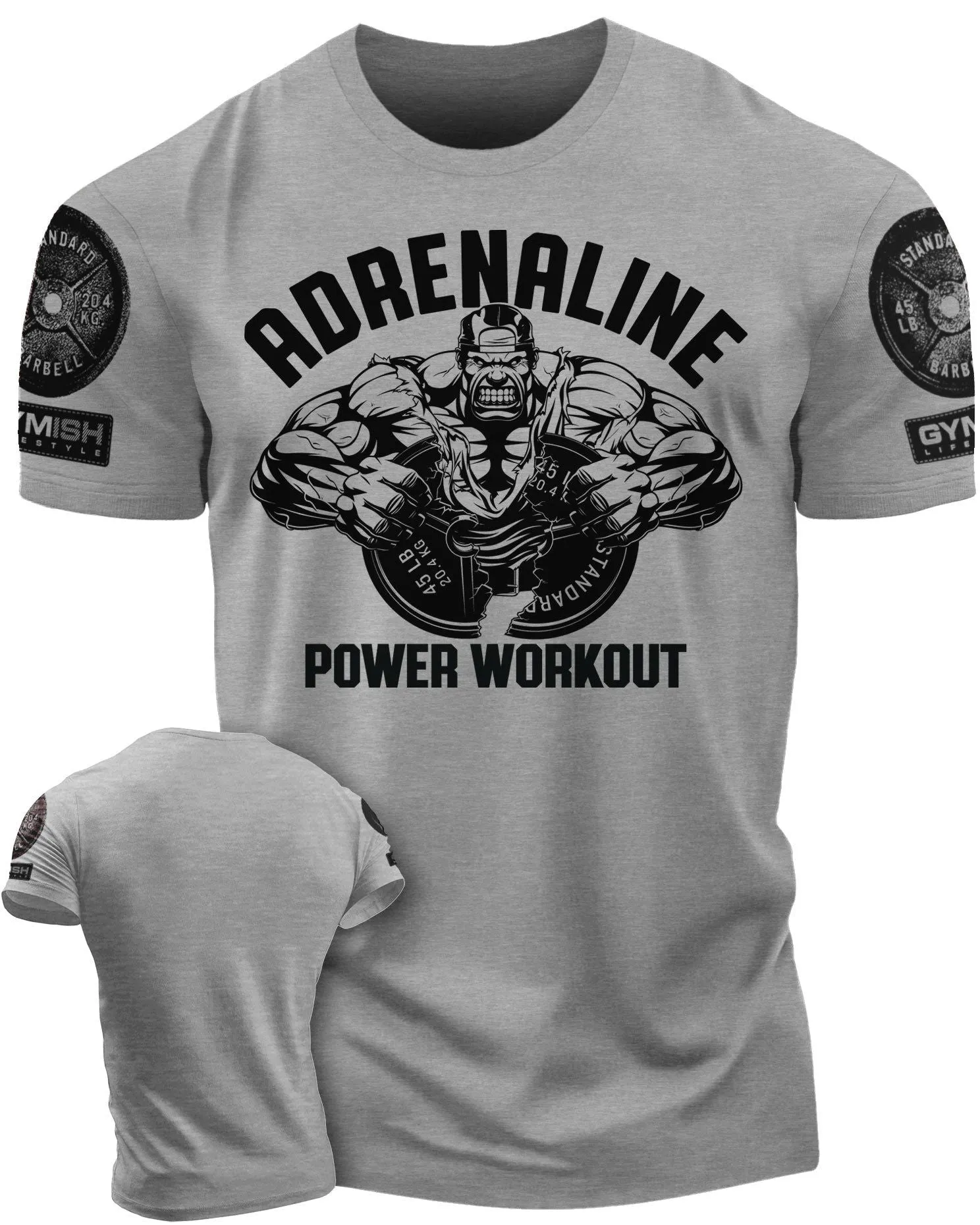 020. Adrenaline Funny Motivational Workout Gym T-Shirt for Men