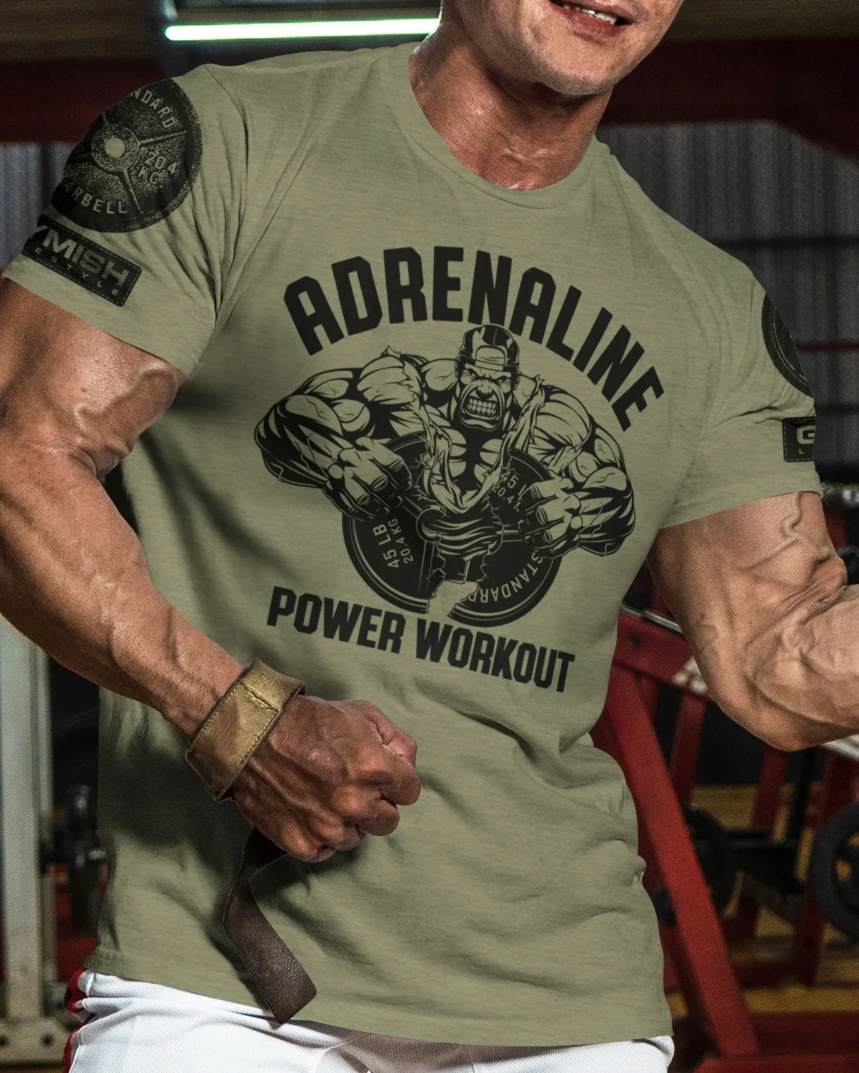 020. Adrenaline Funny Motivational Workout Gym T-Shirt for Men