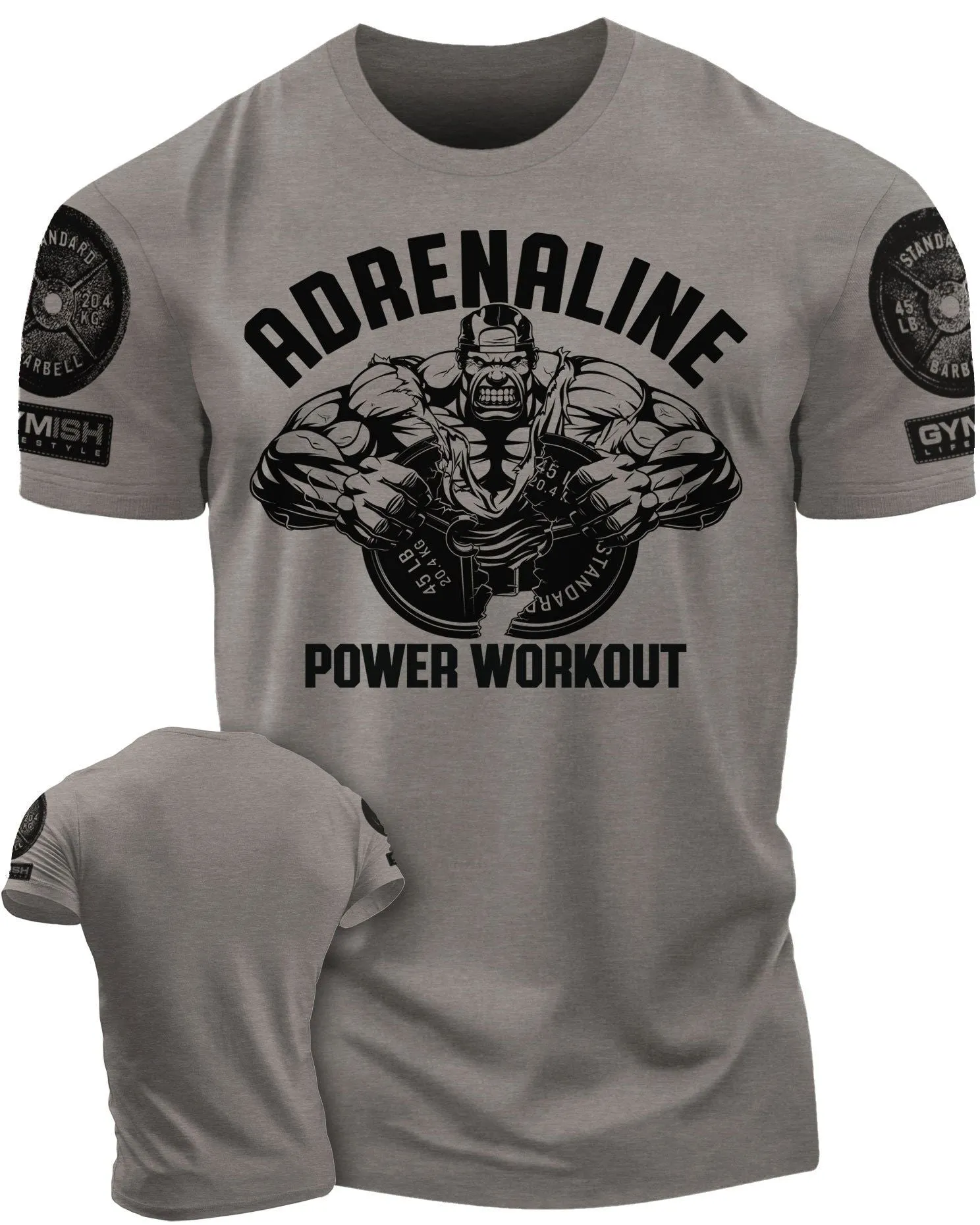 020. Adrenaline Funny Motivational Workout Gym T-Shirt for Men