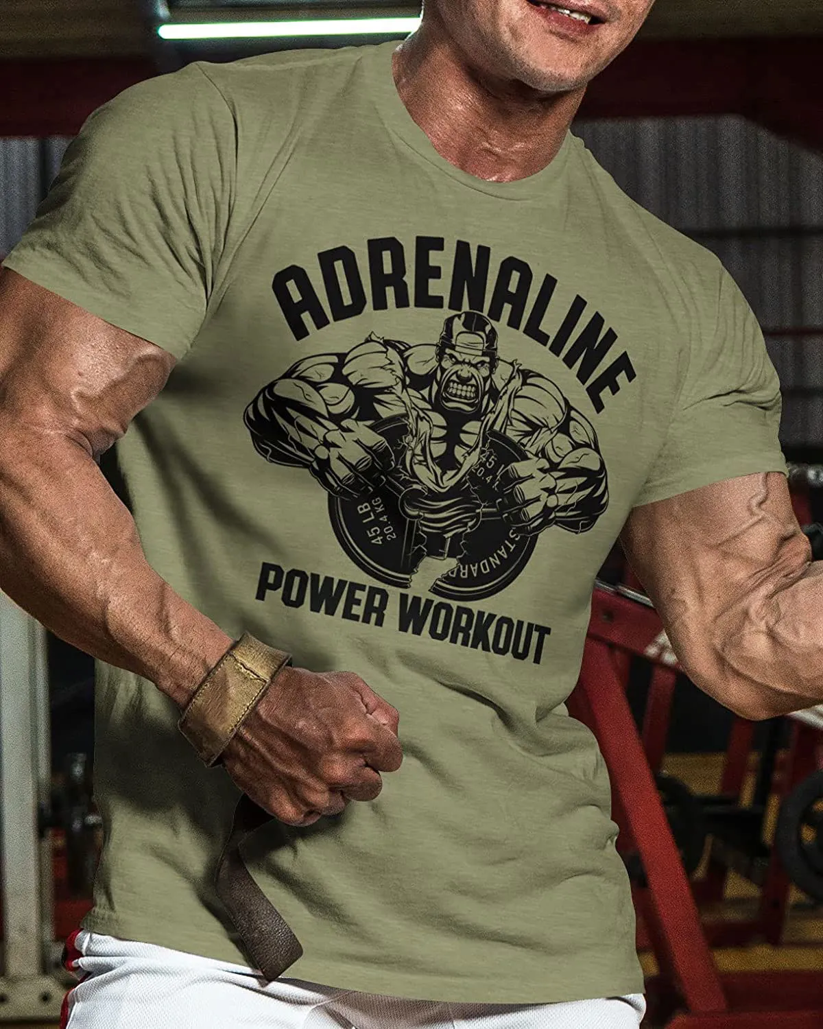 020. Adrenaline Funny Motivational Workout Gym T-Shirt for Men
