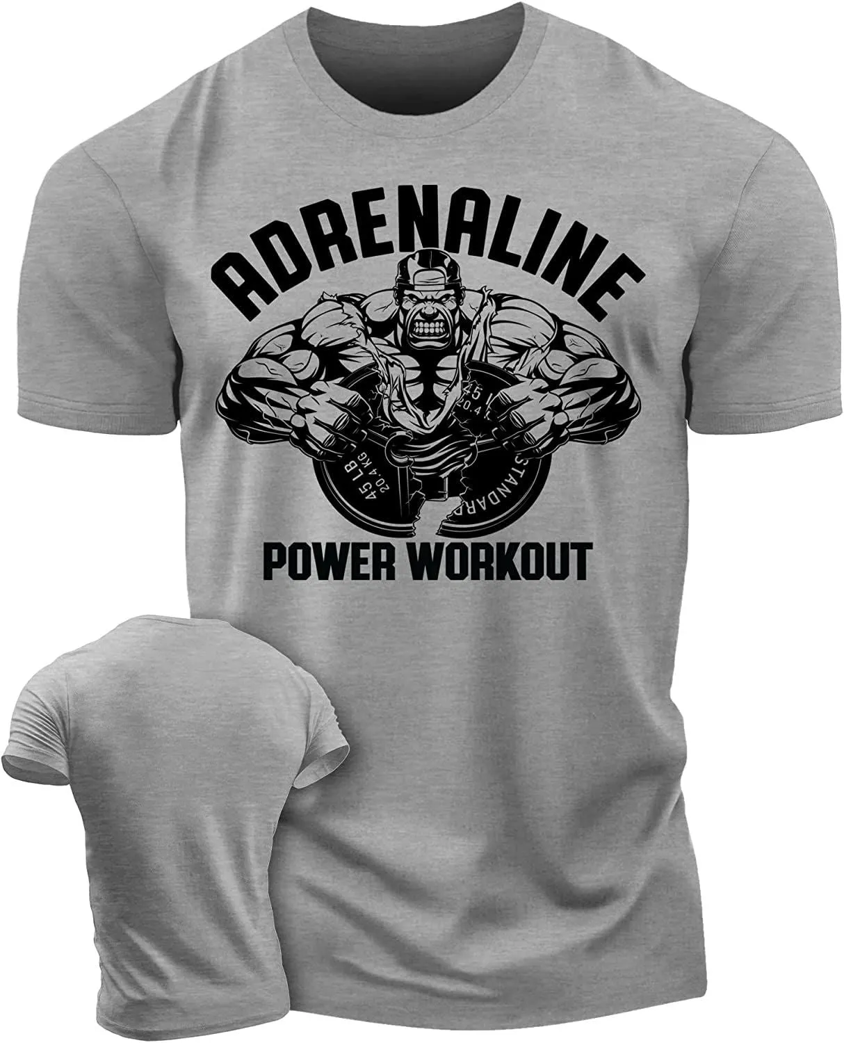 020. Adrenaline Funny Motivational Workout Gym T-Shirt for Men