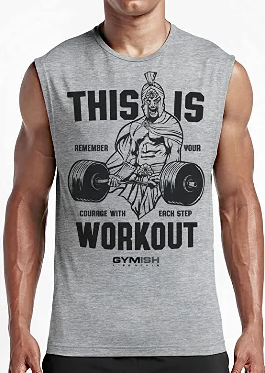 026. Spartan Gym Funny Workout Muscle Tank Top for Men
