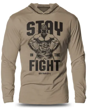 029. Stay In Fight Lightweight Long Sleeve Hooded T-shirt for Men