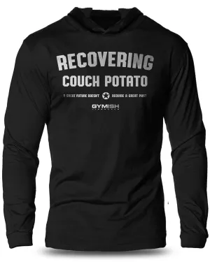 030. Recovering Couch Potato Lightweight Long Sleeve Hooded T-shirt for Men