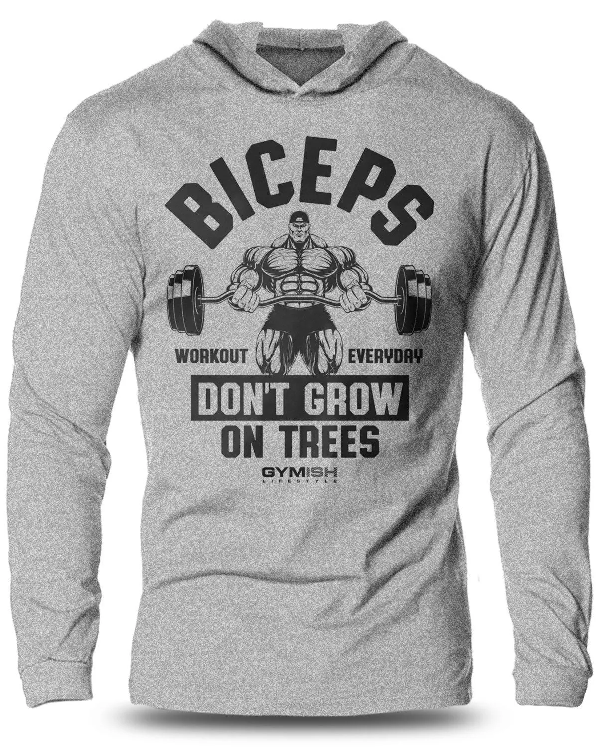 034. BICEPS Trees Lightweight Long Sleeve Hooded T-shirt for Men