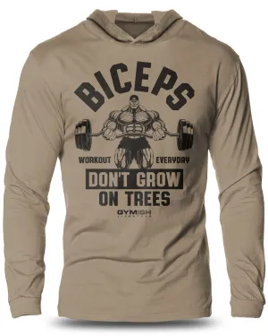 034. BICEPS Trees Lightweight Long Sleeve Hooded T-shirt for Men