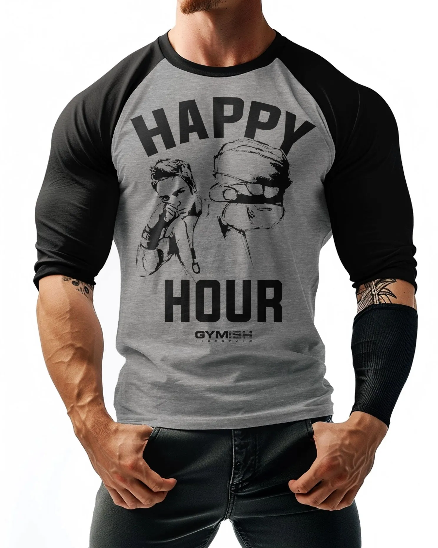 039. RAGLAN Kickboxer Workout Gym T-Shirt for Men