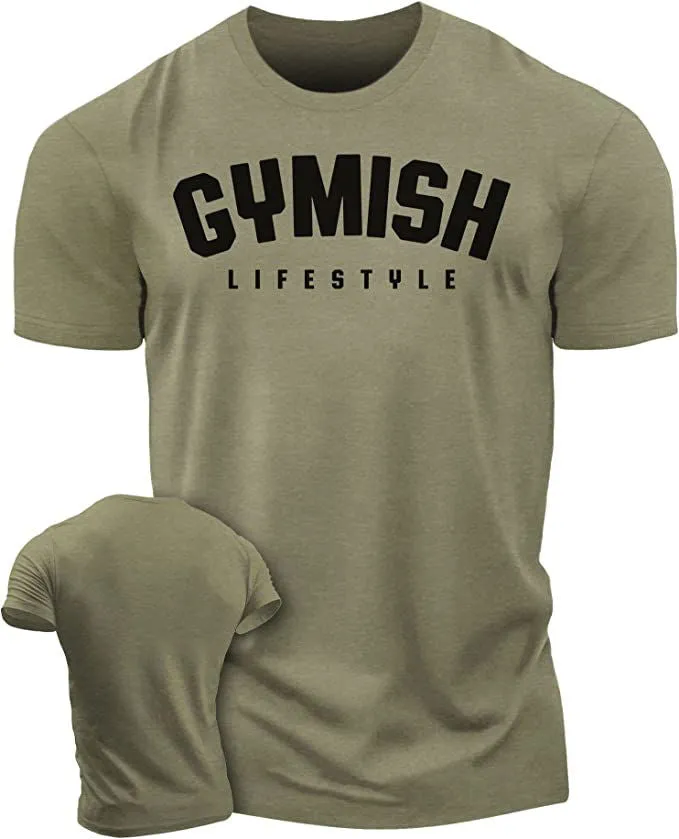 046. Gymish Lifestyle Funny Motivational Workout Gym T-Shirt for Men