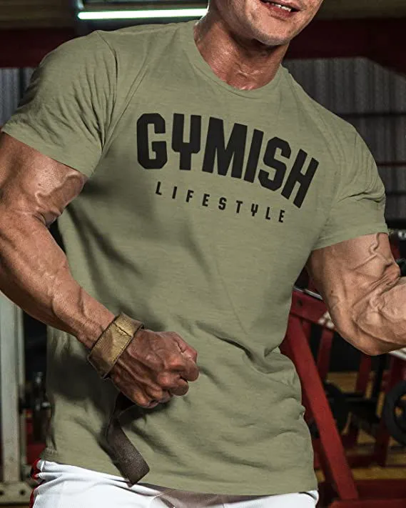 046. Gymish Lifestyle Funny Motivational Workout Gym T-Shirt for Men