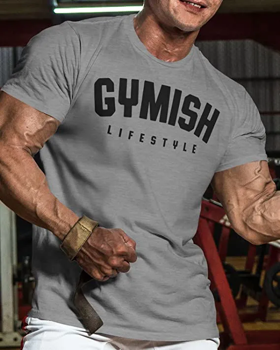 046. Gymish Lifestyle Funny Motivational Workout Gym T-Shirt for Men
