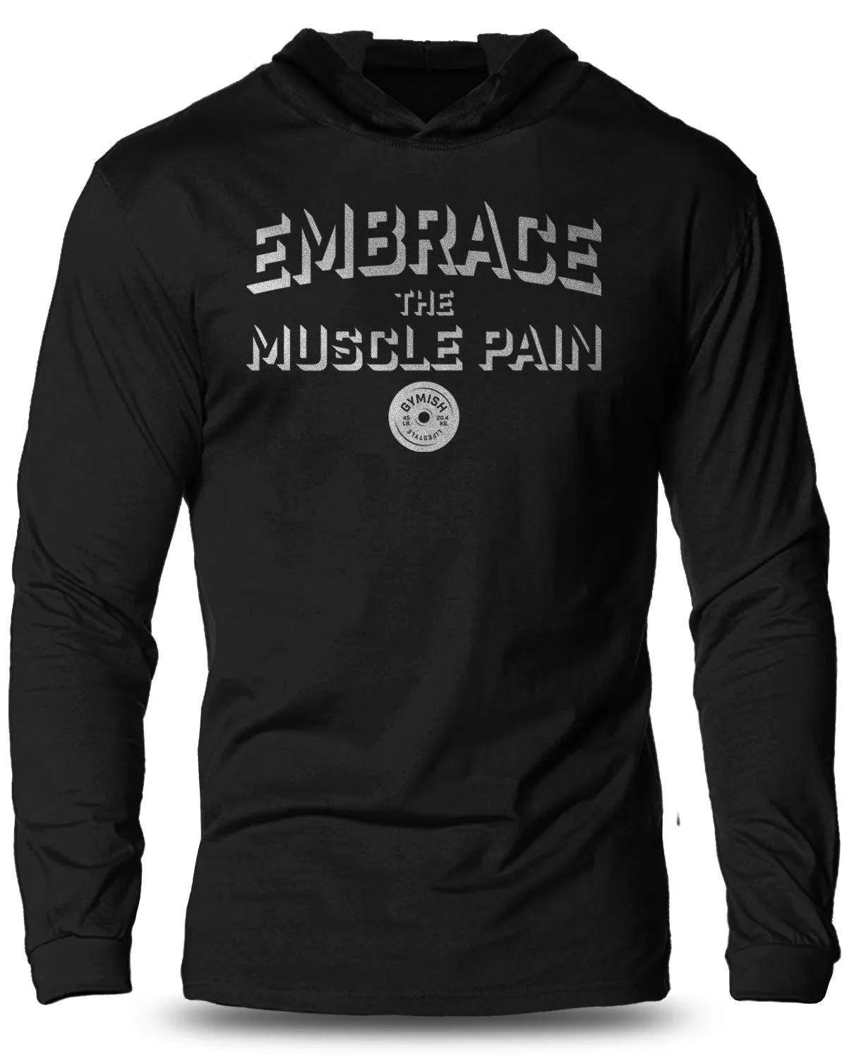 048. Embrace Muscle Pain Lightweight Long Sleeve Hooded T-shirt for Men