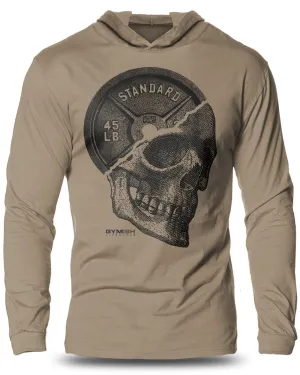051. Skull Plate Lightweight Long Sleeve Hooded T-shirt for Men