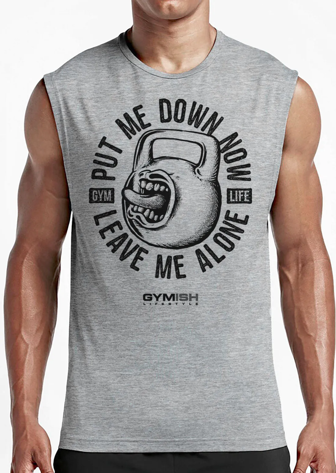 052. Put Me Down Funny Workout Muscle Tank Top for Men