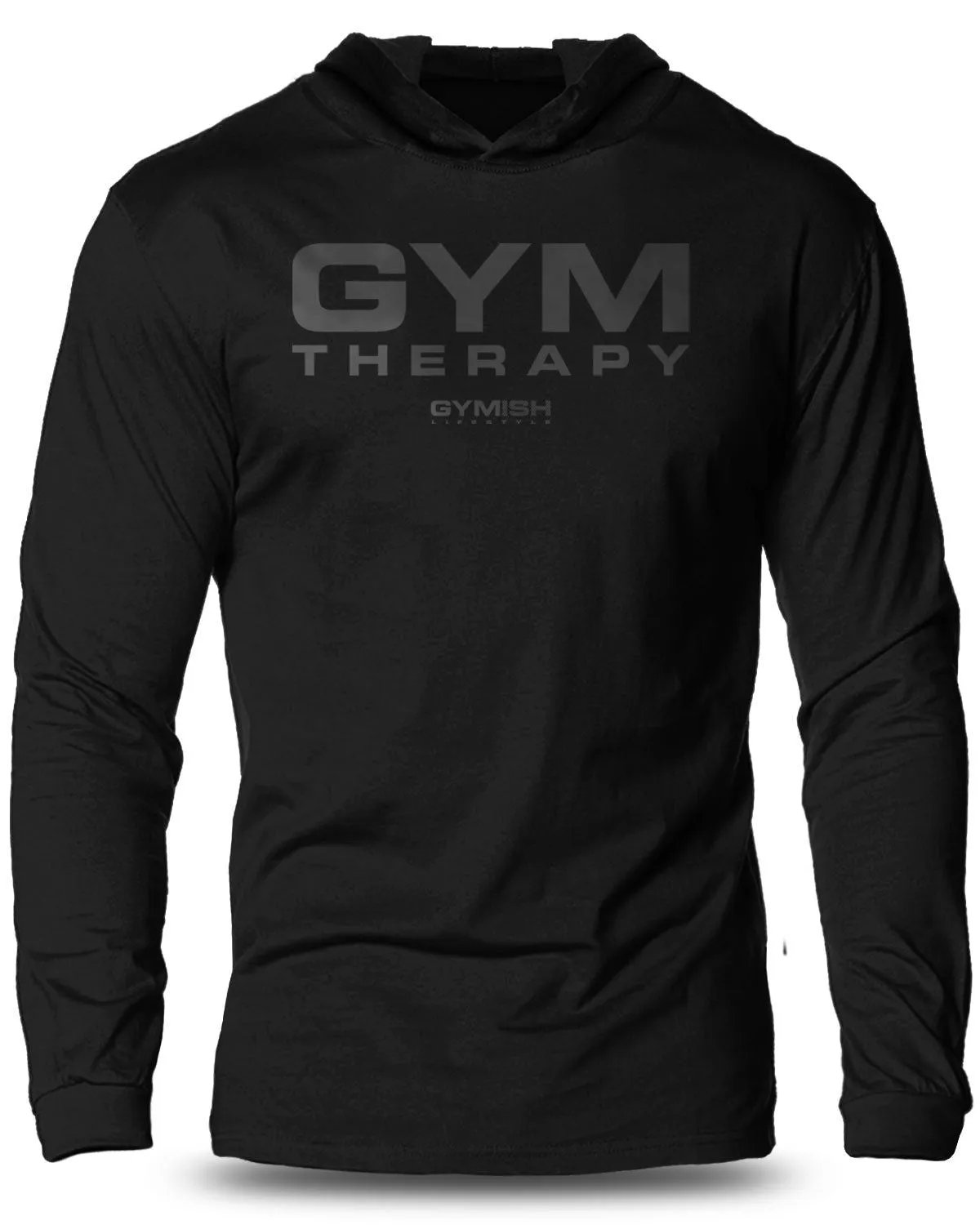 055. Gym Therapy Lightweight Long Sleeve Hooded T-shirt for Men