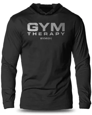055. Gym Therapy Lightweight Long Sleeve Hooded T-shirt for Men