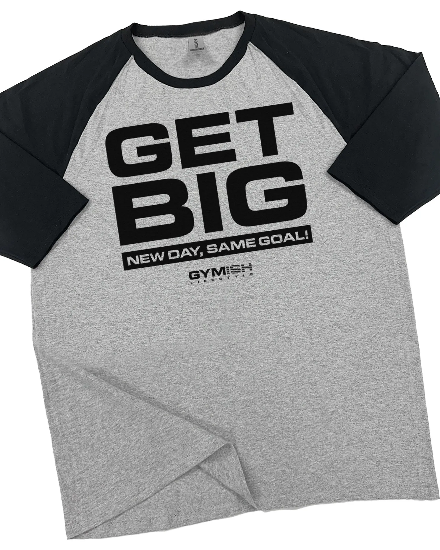 063. RAGLAN Get Big Workout Gym T-Shirt for Men
