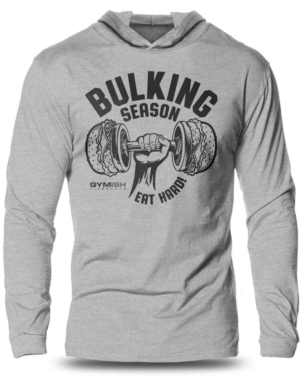 070. Bulking Season Lightweight Long Sleeve Hooded T-shirt for Men
