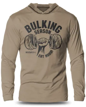 070. Bulking Season Lightweight Long Sleeve Hooded T-shirt for Men