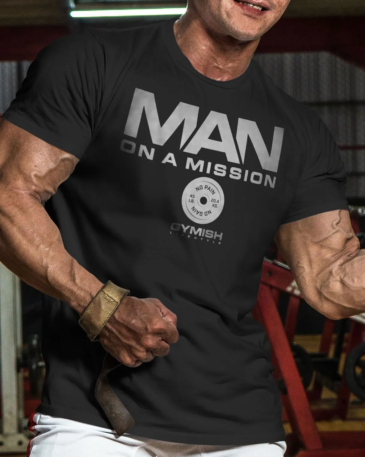 072. Man On A Mission Funny Workout Gym T-Shirt for Men