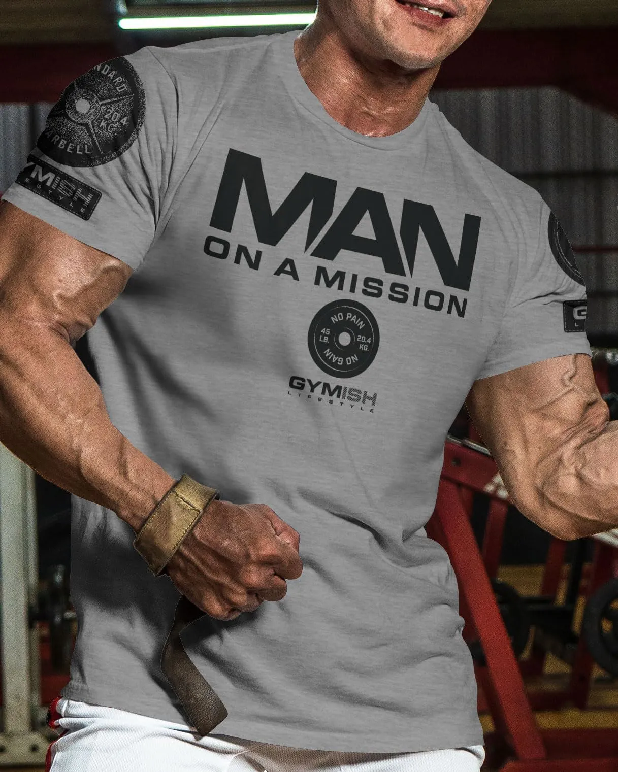 072. Man On A Mission Funny Workout Gym T-Shirt for Men