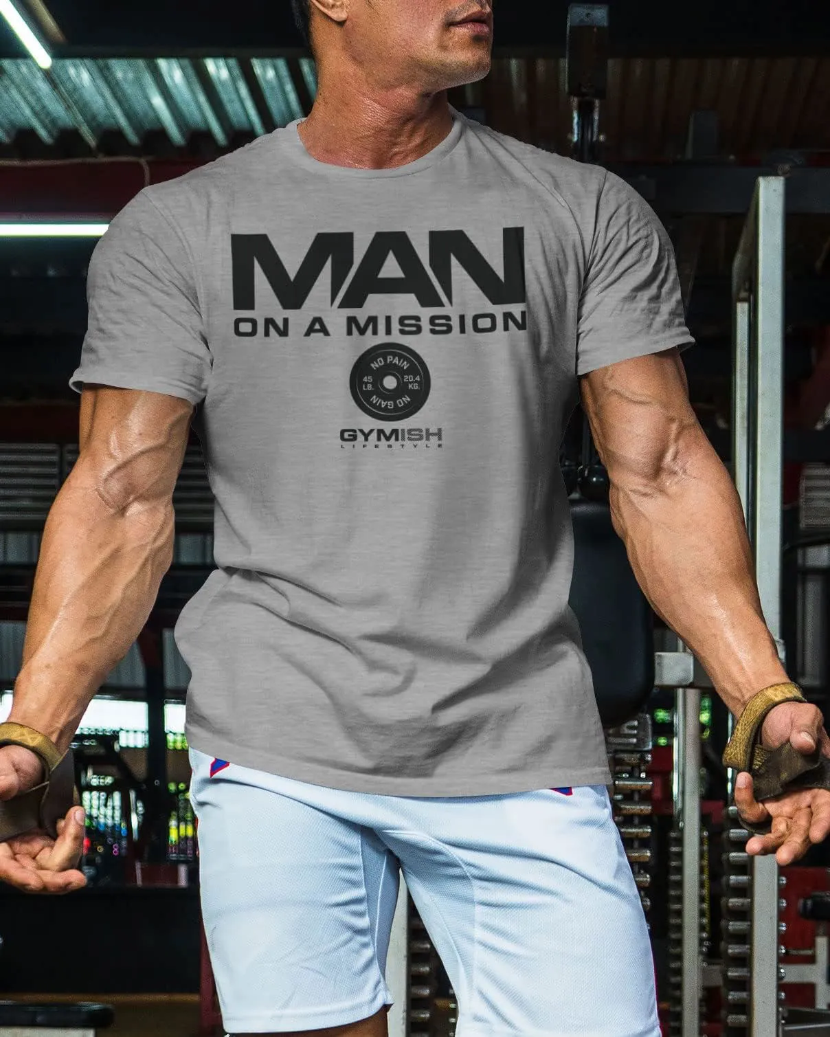 072. Man On A Mission Funny Workout Gym T-Shirt for Men