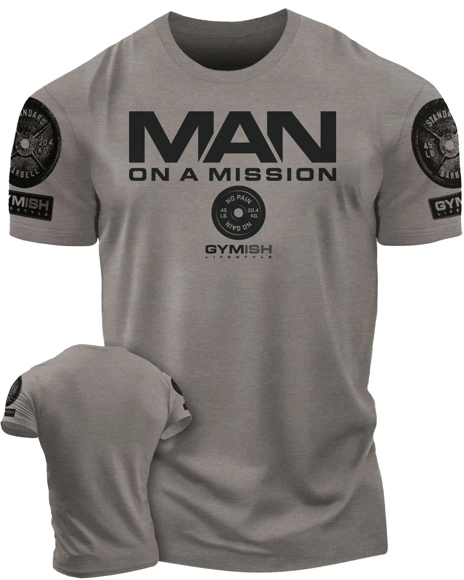 072. Man On A Mission Funny Workout Gym T-Shirt for Men
