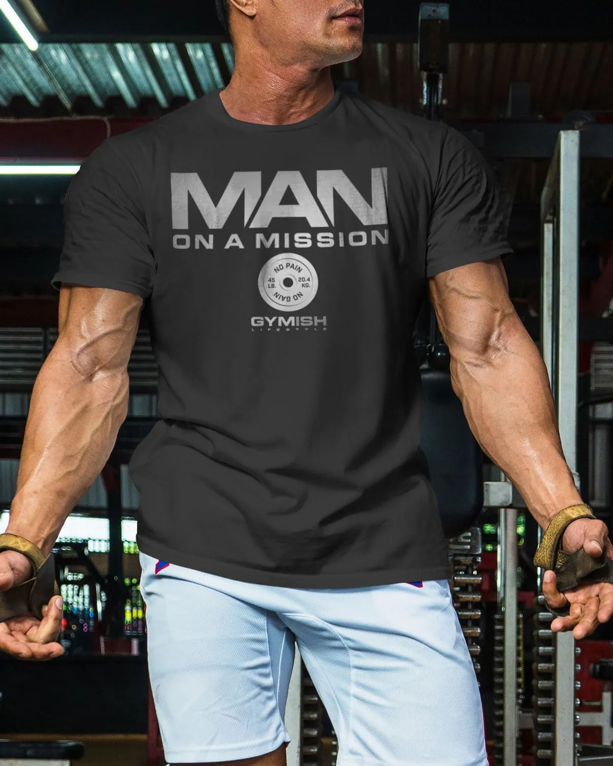 072. Man On A Mission Funny Workout Gym T-Shirt for Men