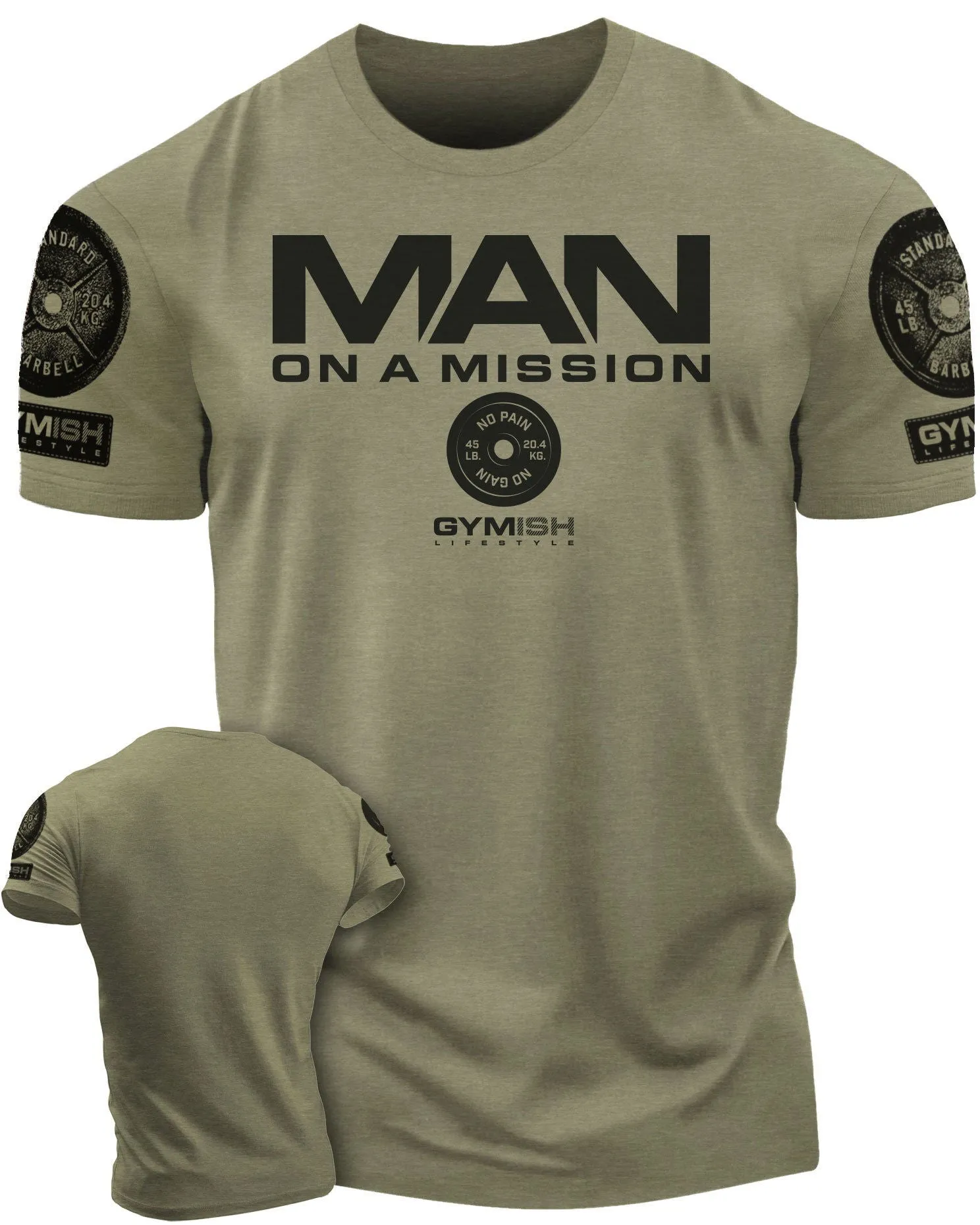 072. Man On A Mission Funny Workout Gym T-Shirt for Men