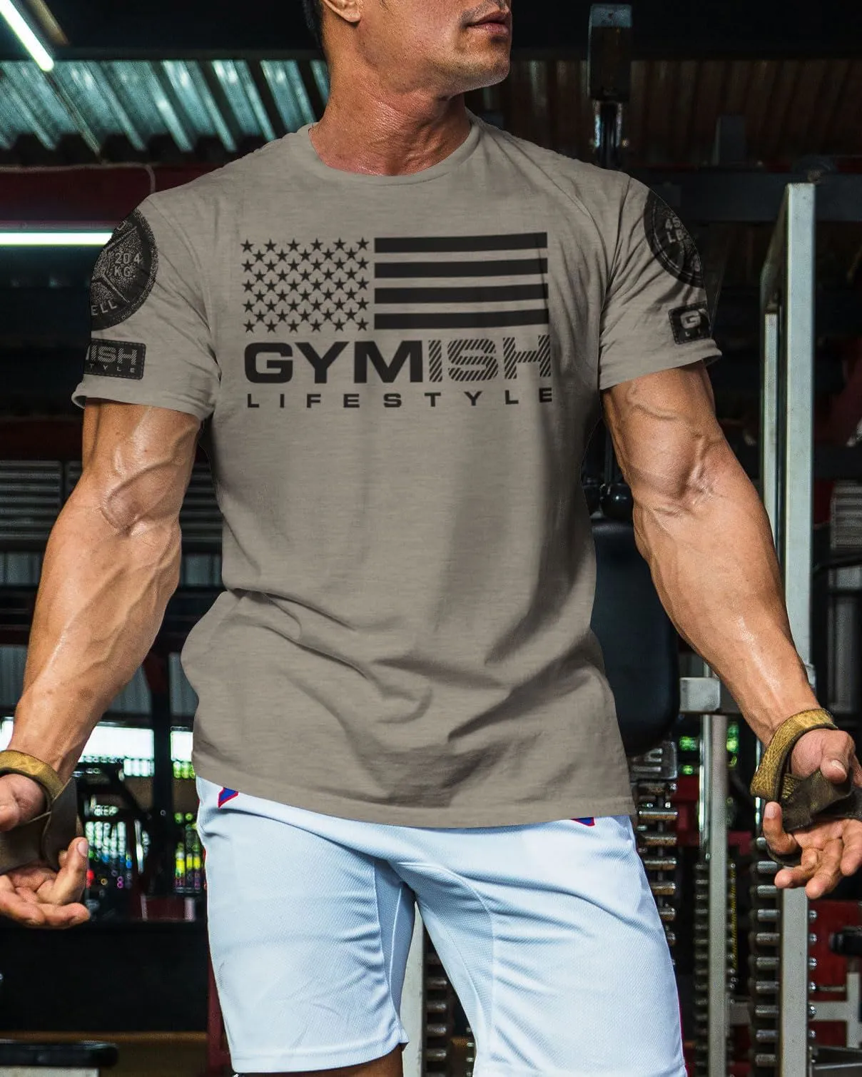 074. Gymish Flag Funny Workout Gym T-Shirt for Men