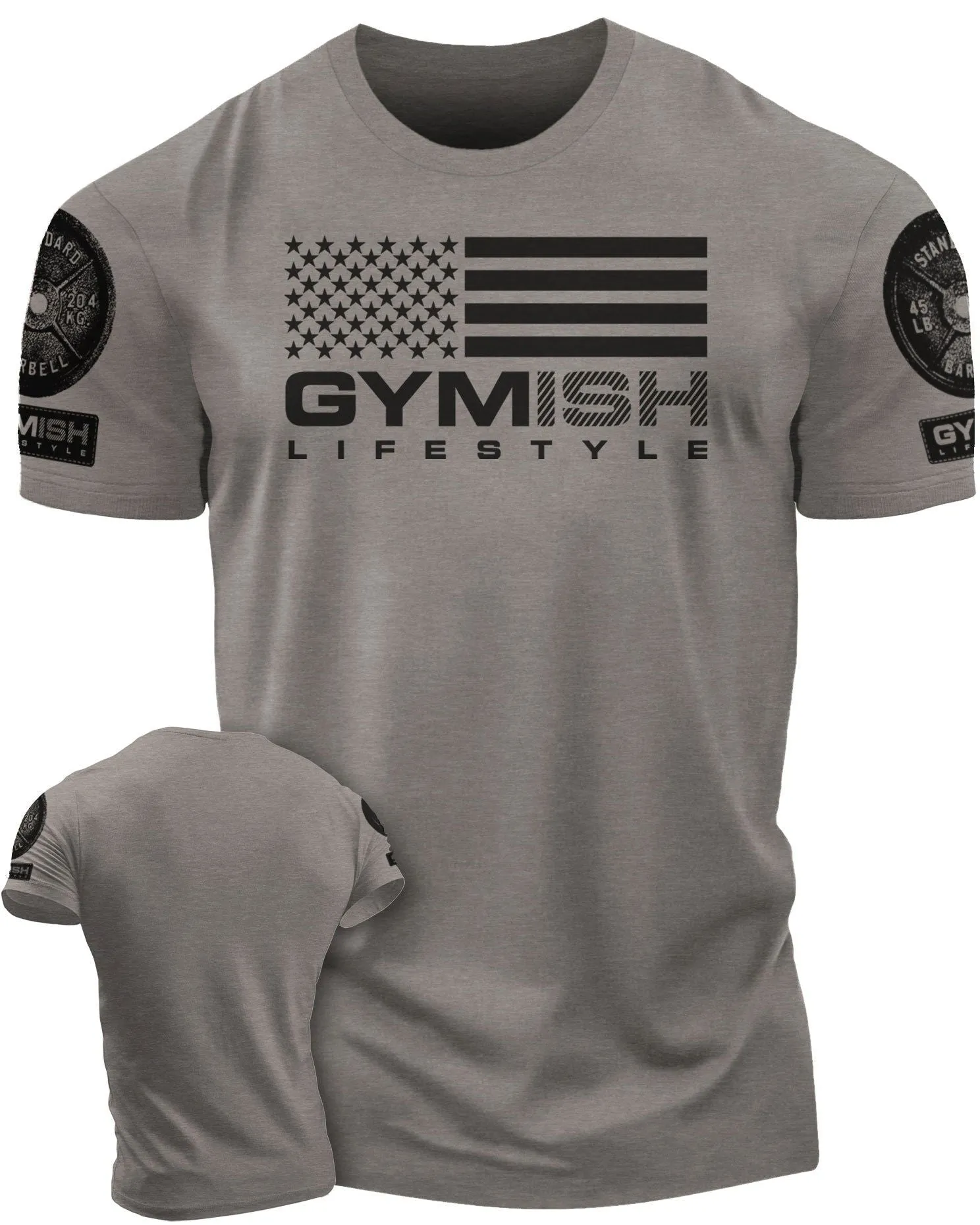 074. Gymish Flag Funny Workout Gym T-Shirt for Men