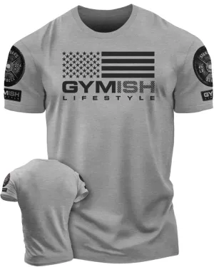 074. Gymish Flag Funny Workout Gym T-Shirt for Men
