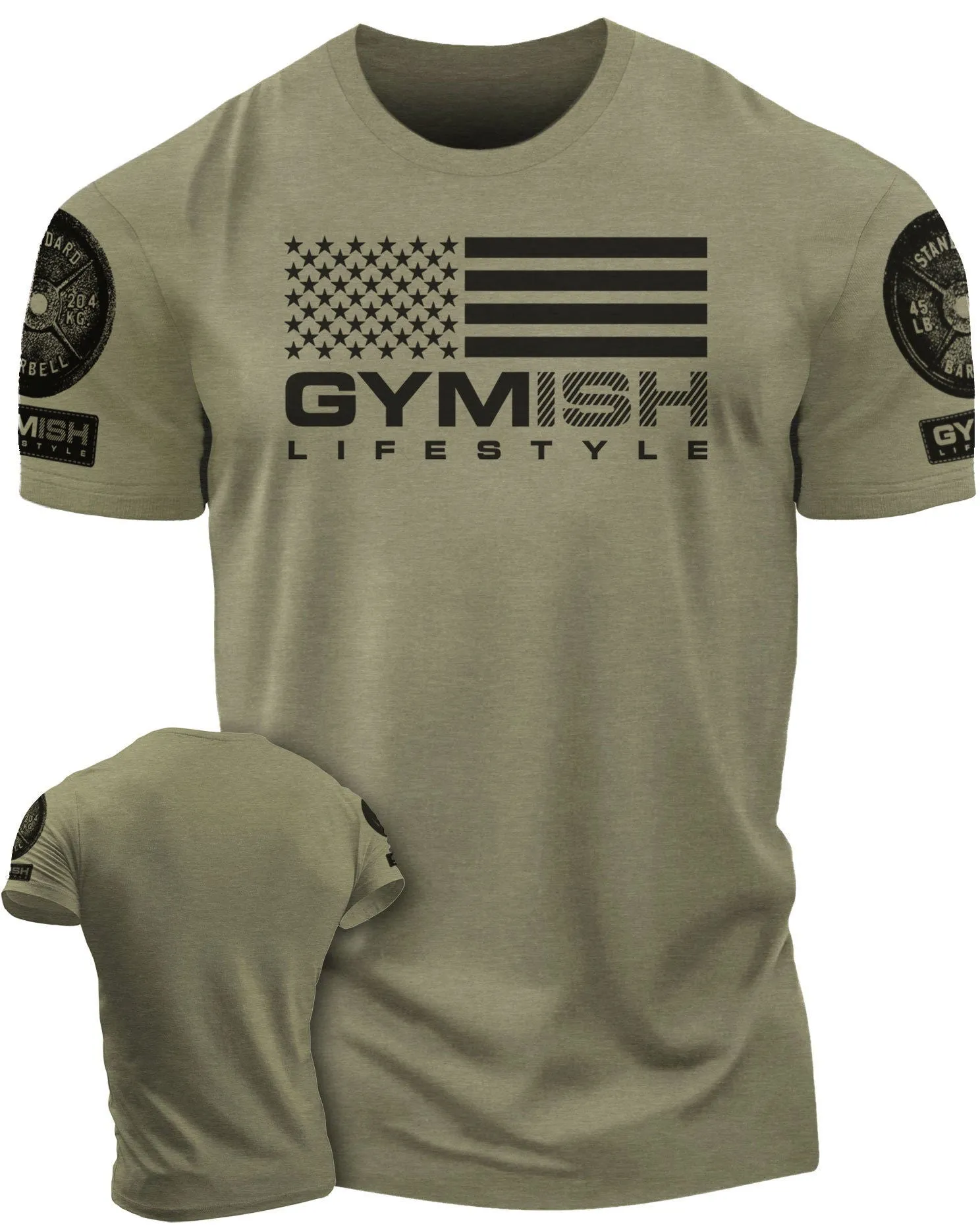 074. Gymish Flag Funny Workout Gym T-Shirt for Men