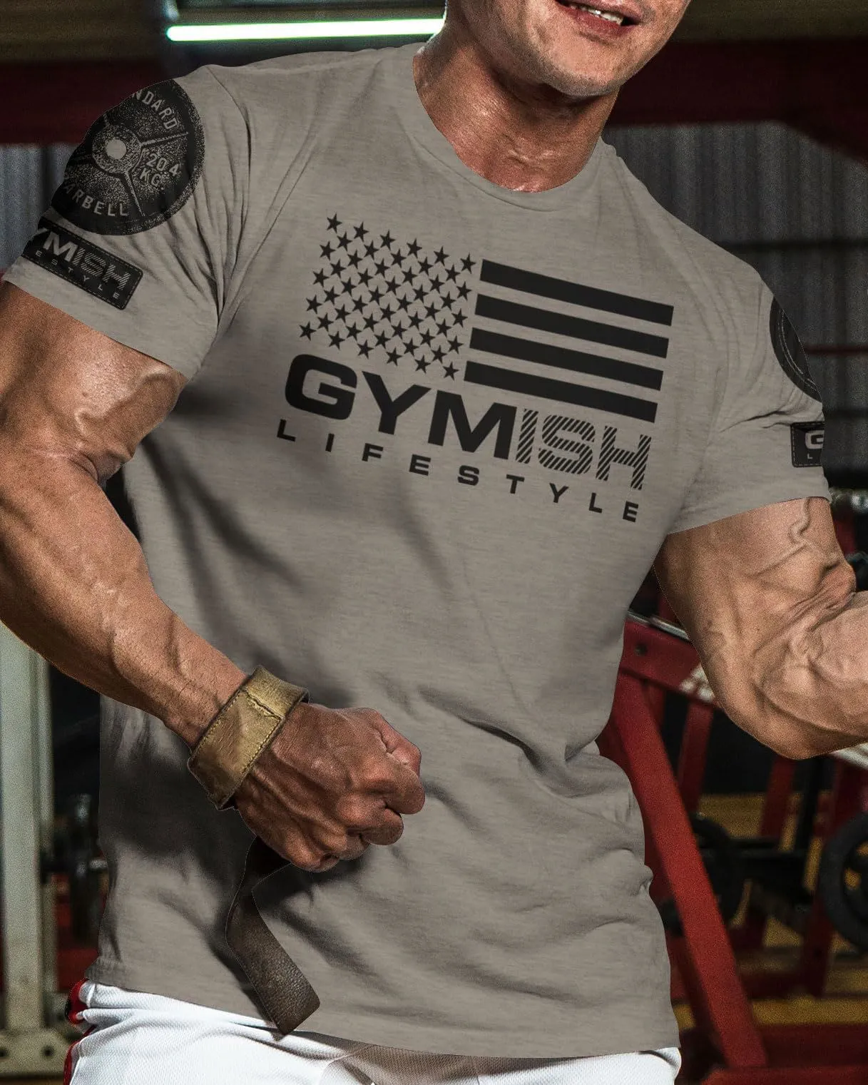 074. Gymish Flag Funny Workout Gym T-Shirt for Men