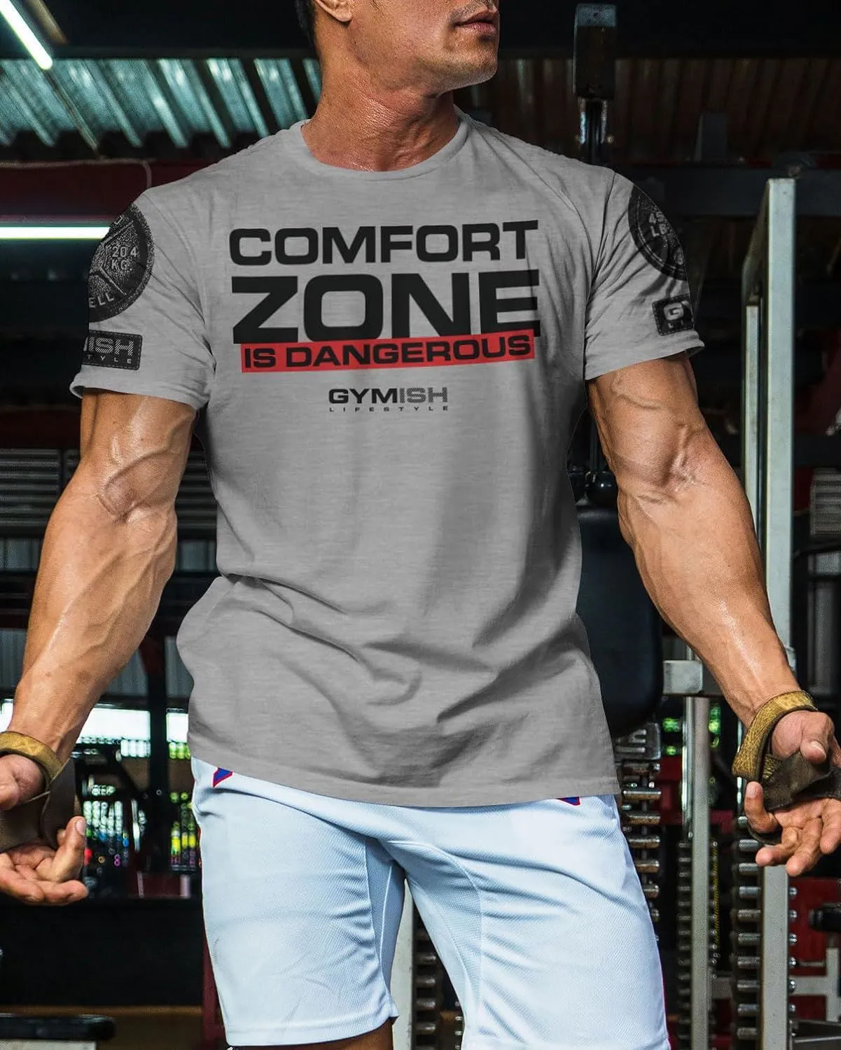 075. Comfort Zone Is Dangerous Funny Workout Gym T-Shirt for Men