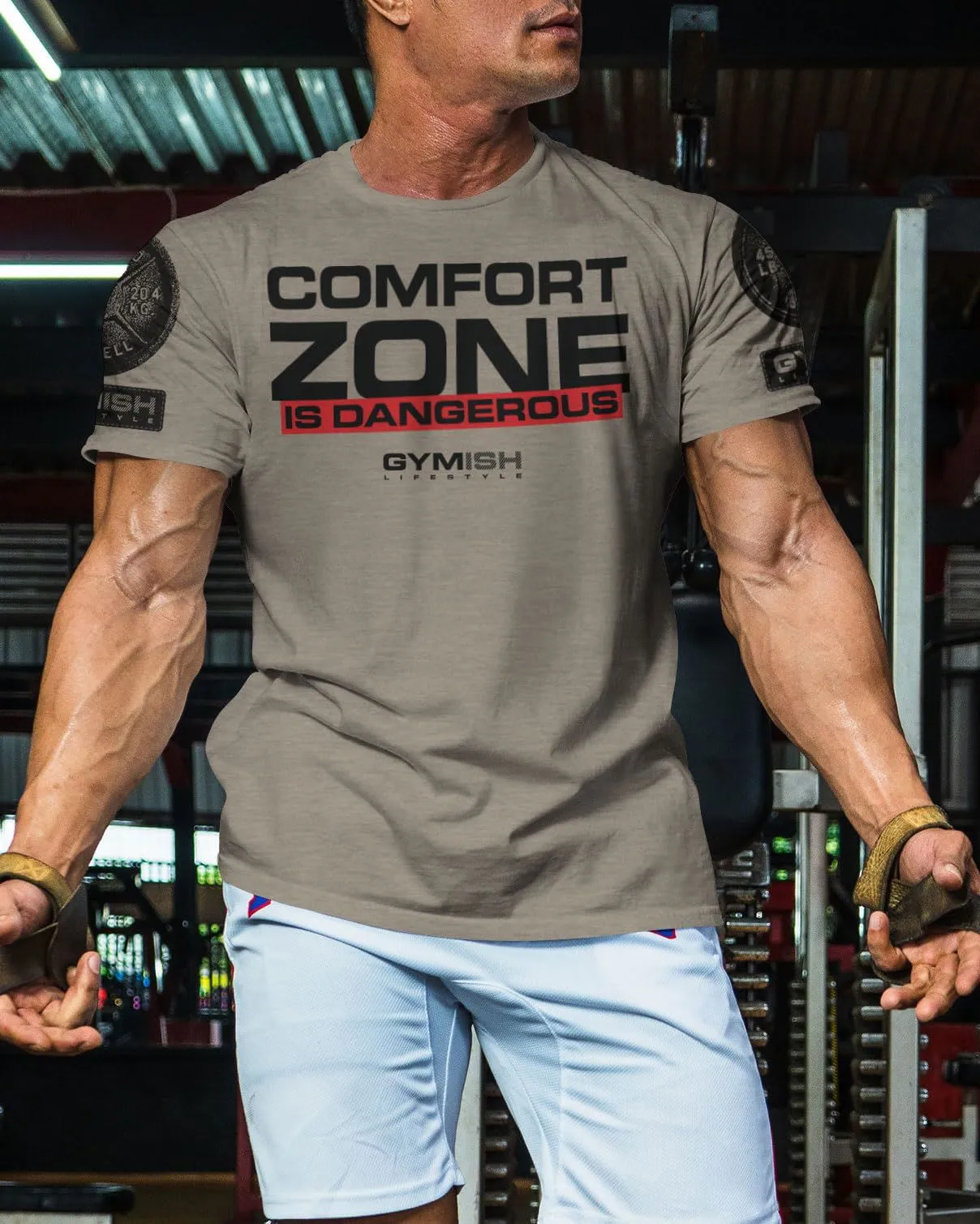 075. Comfort Zone Is Dangerous Funny Workout Gym T-Shirt for Men
