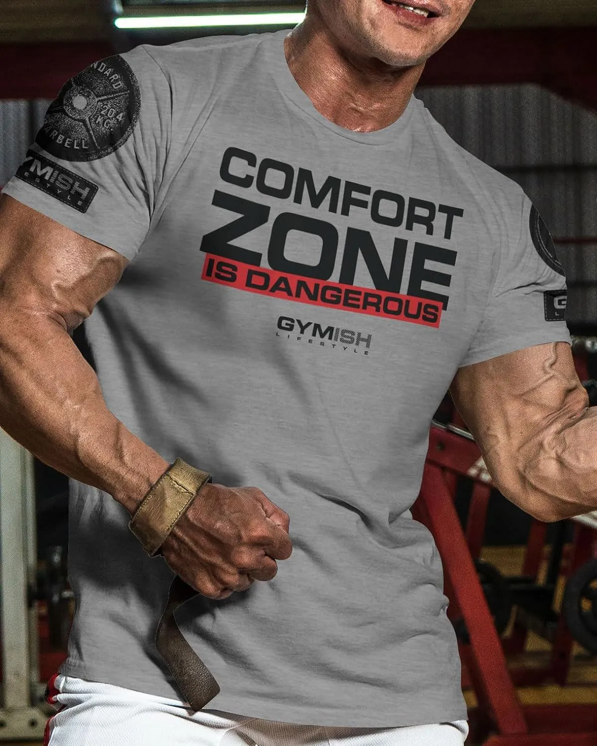 075. Comfort Zone Is Dangerous Funny Workout Gym T-Shirt for Men