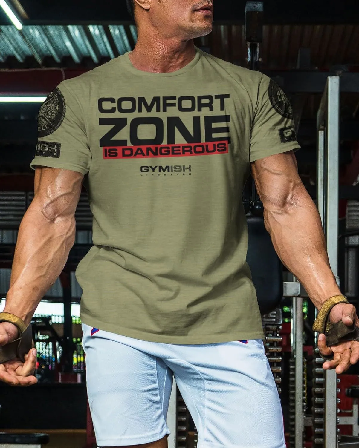 075. Comfort Zone Is Dangerous Funny Workout Gym T-Shirt for Men