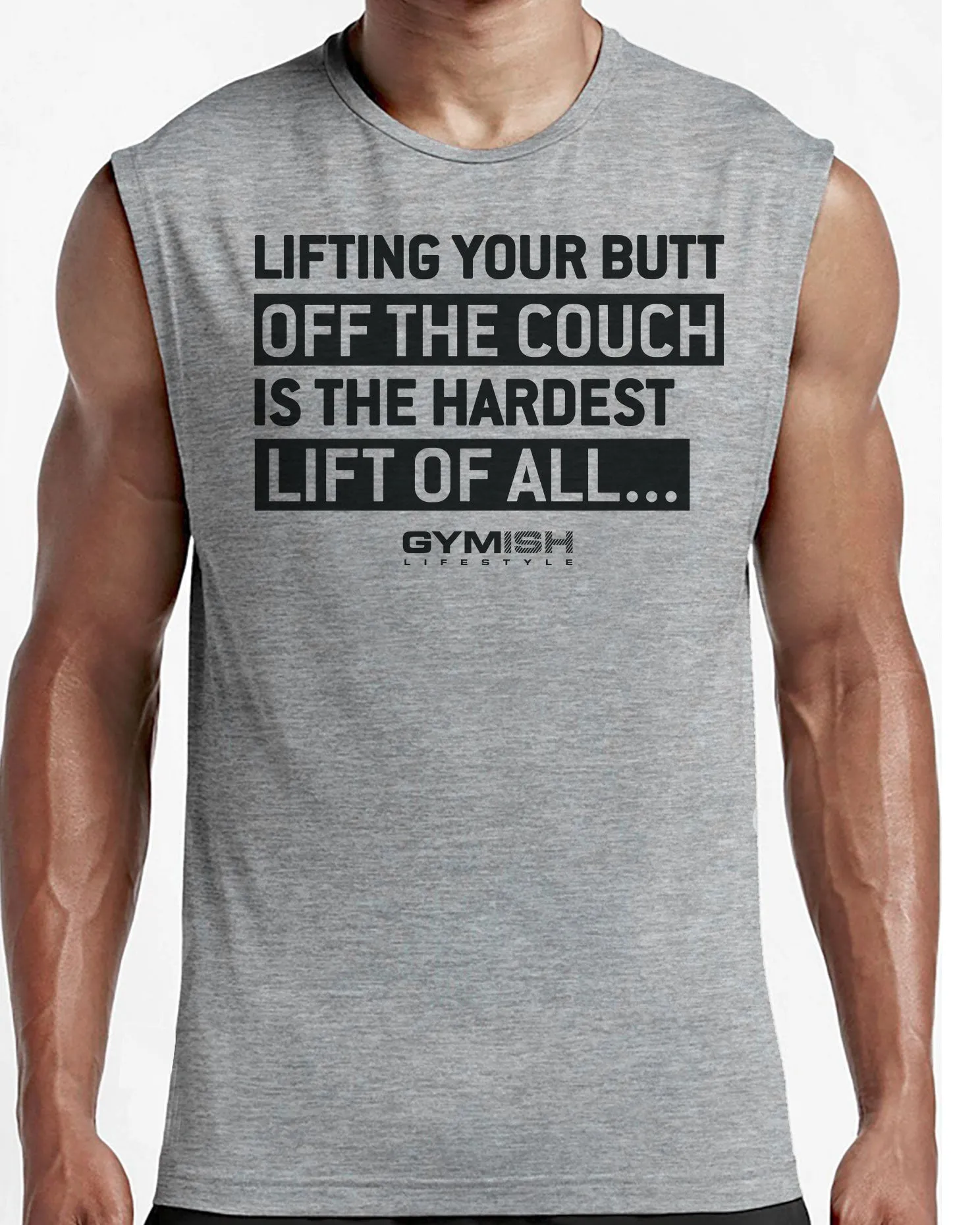 081. Hardest Lift Funny Workout Muscle Tank Top for Men