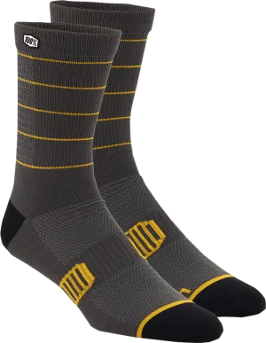 100% Advocate Socks - Charcoal/Mustard - Large/XL 24017-459-18