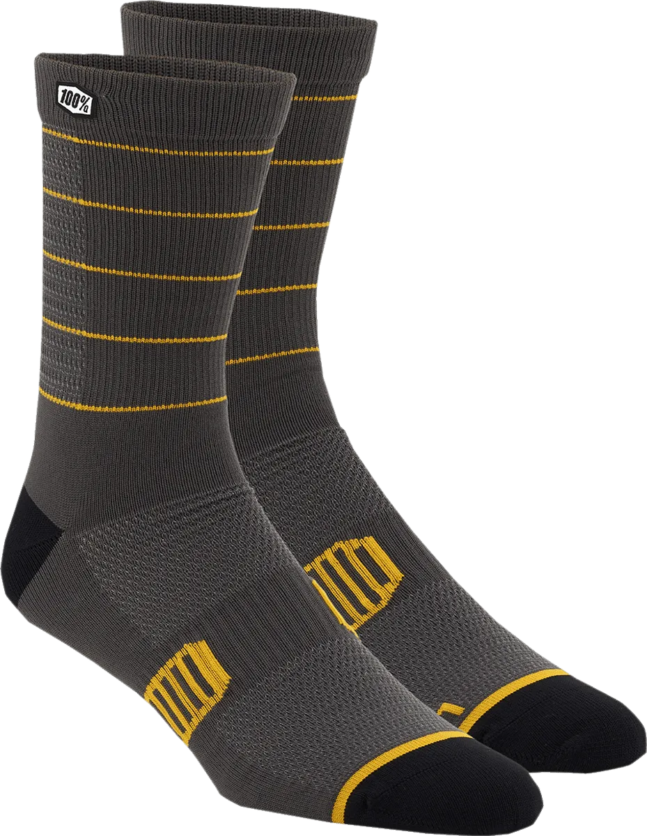100% Advocate Socks - Charcoal/Mustard - Large/XL 24017-459-18